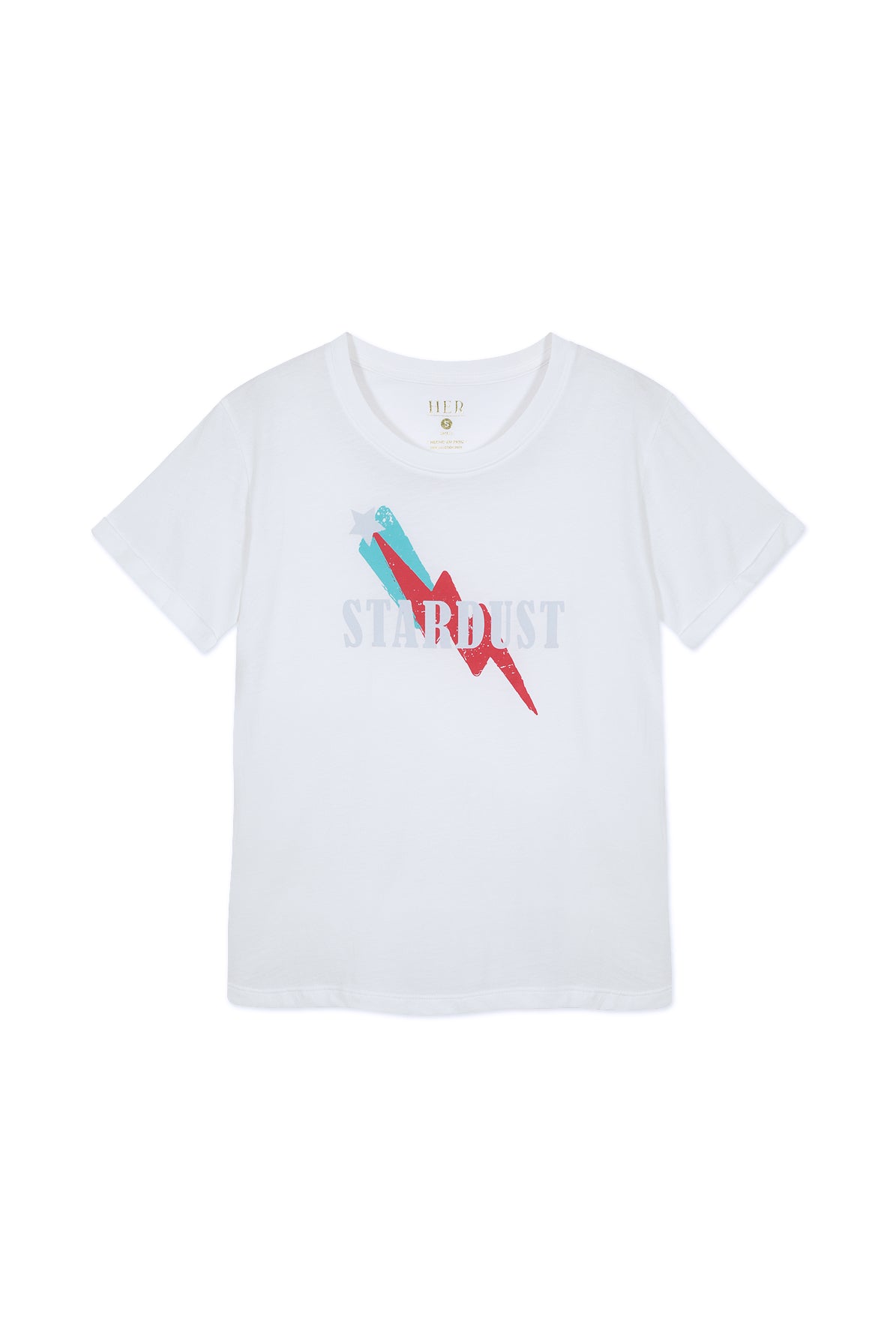 Polera 100% algodón pima, Stardust blanca