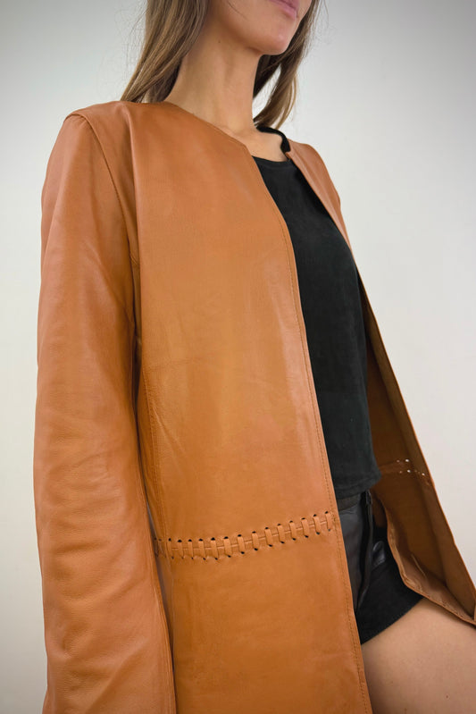 Capa larga 100% cuero