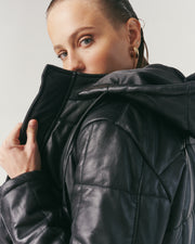 Chaqueta Puffa Majesty Negra 100% Cuero de oveja