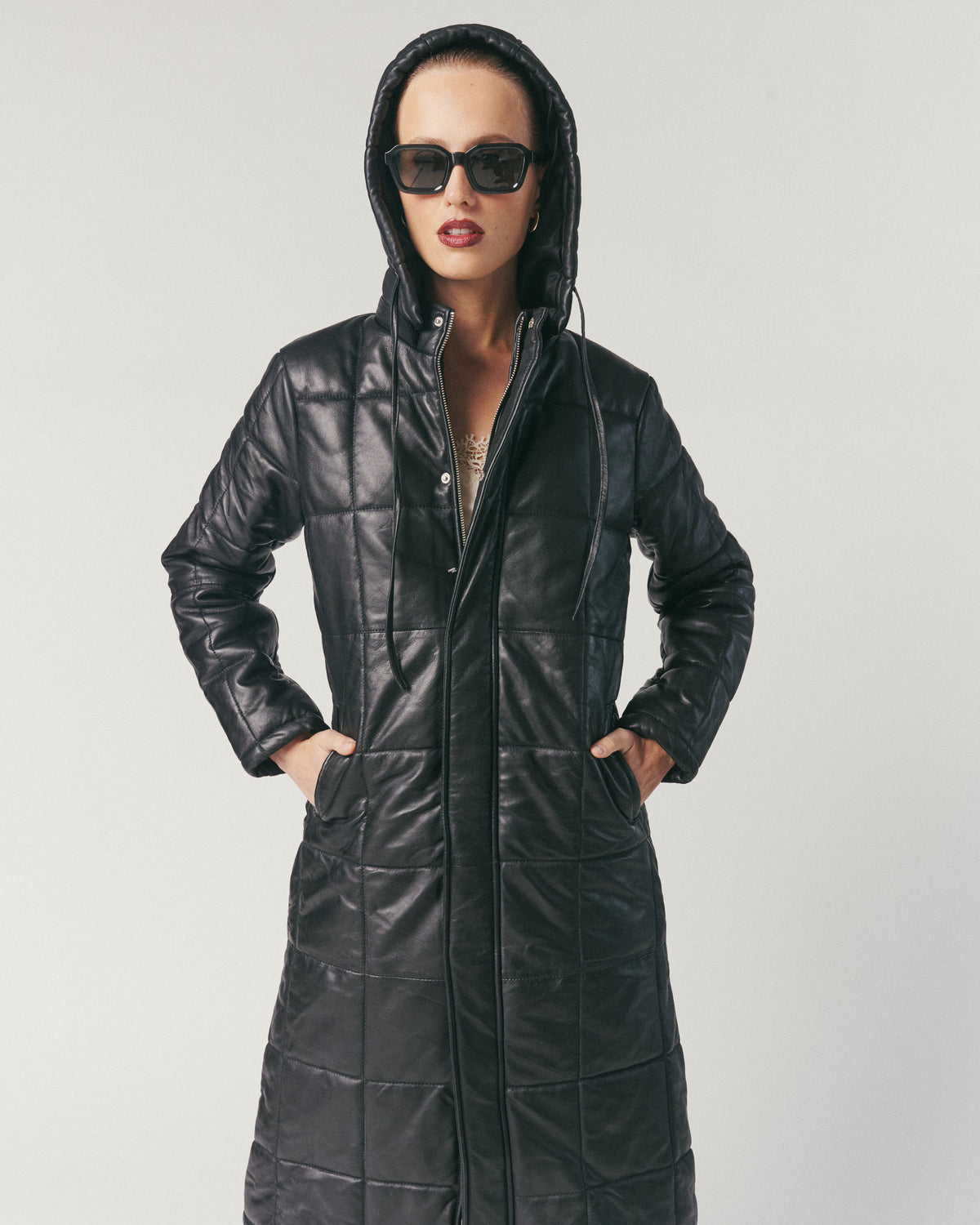 Chaqueta Puffa Majesty Negra 100% Cuero de oveja