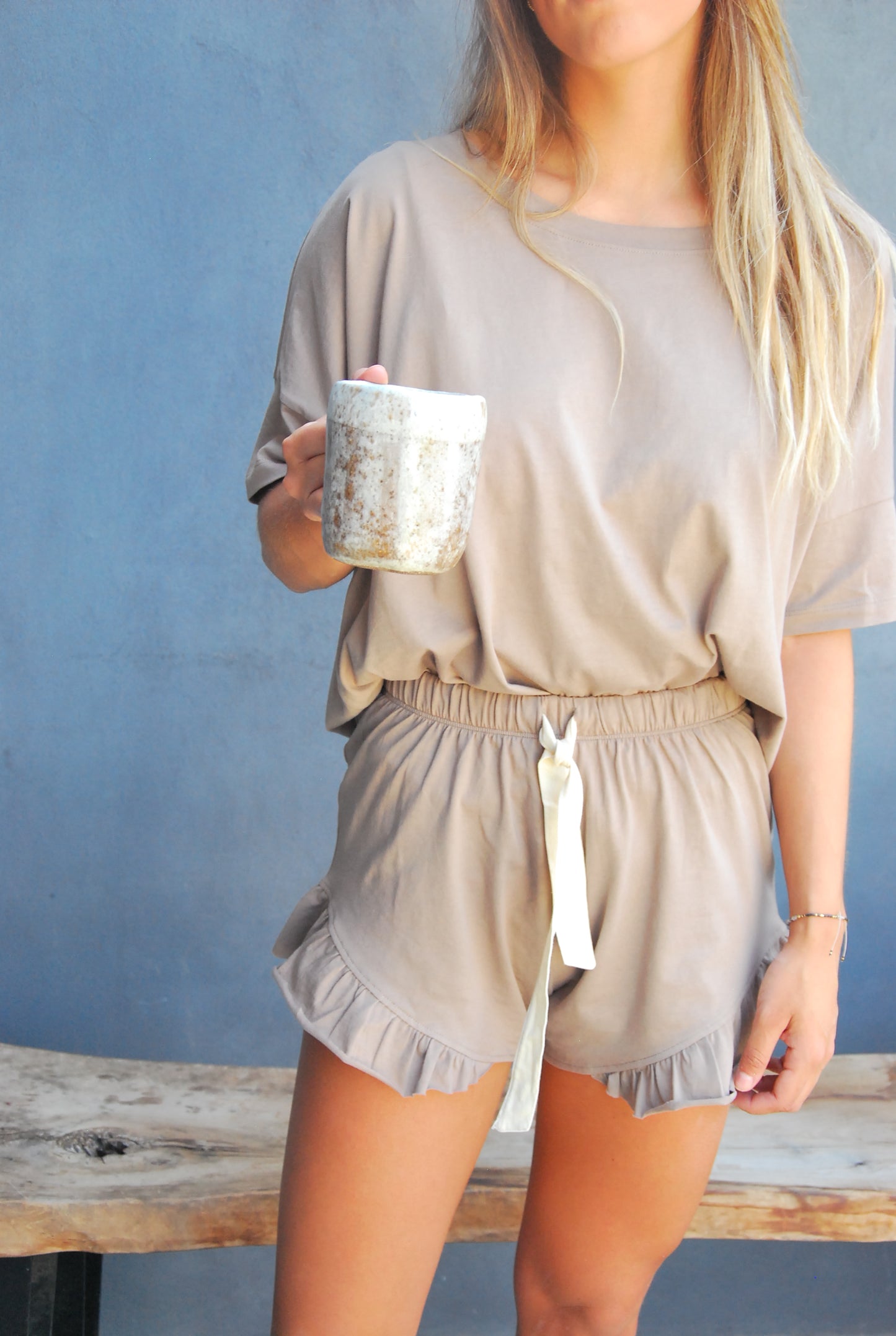 Pijama Loungewear 100% algodón peruano, Taupé