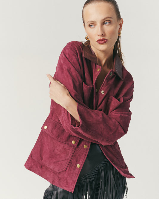 Chaqueta Gamuza Burdeo