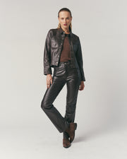 Pantalón Cuero Chocolate Mujer