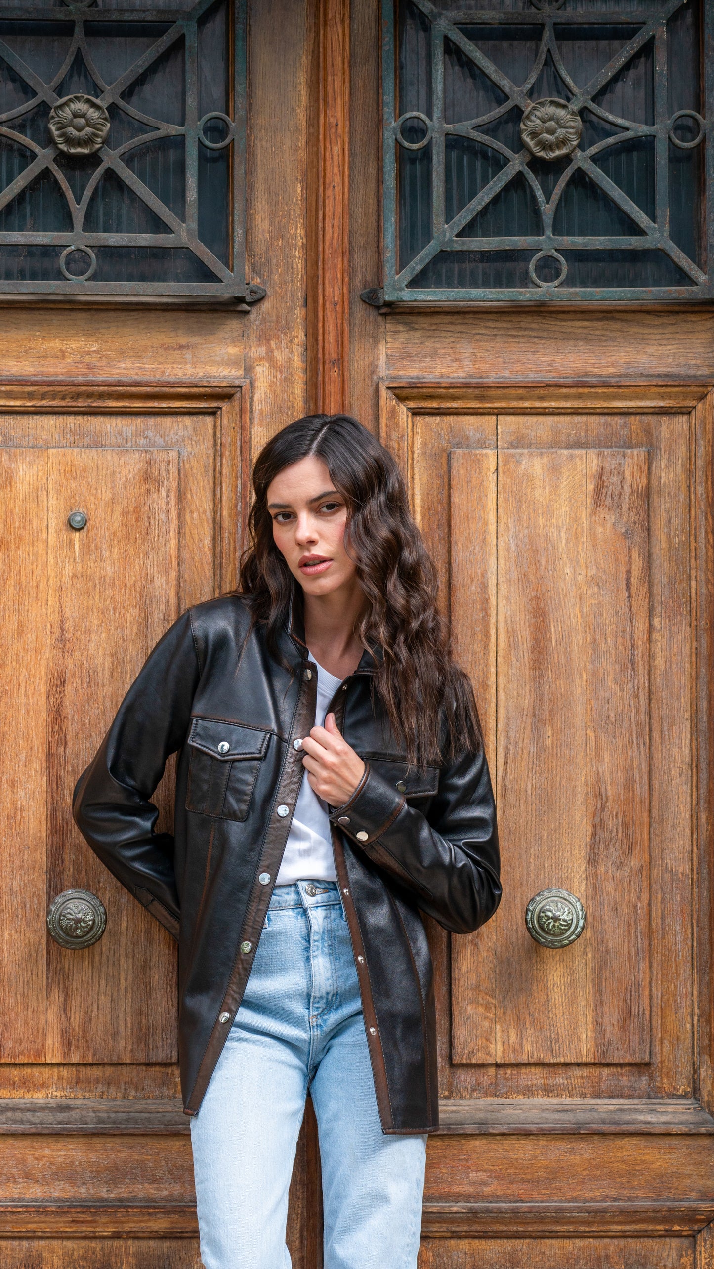 Camisa Stone 100% cuero ovino