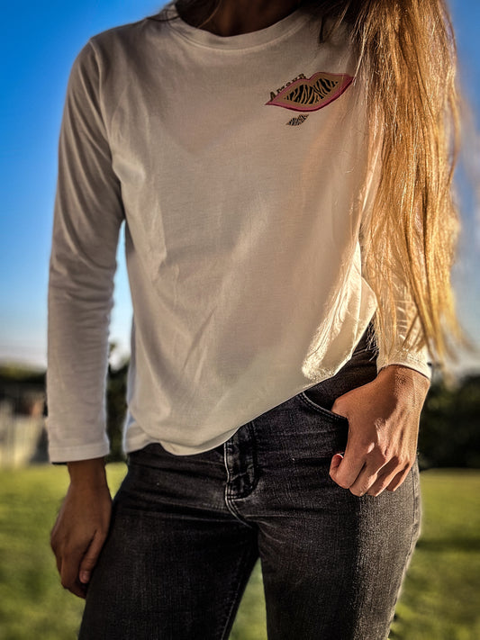 Polera manga larga de algodón pima