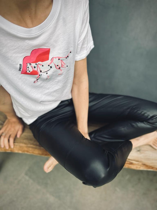 Polera 100% algodón pima, Kiss Blanca