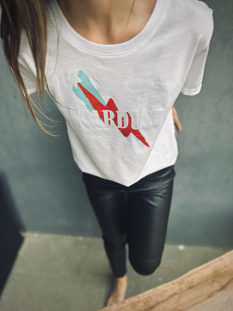 Polera 100% algodón pima, Stardust blanca