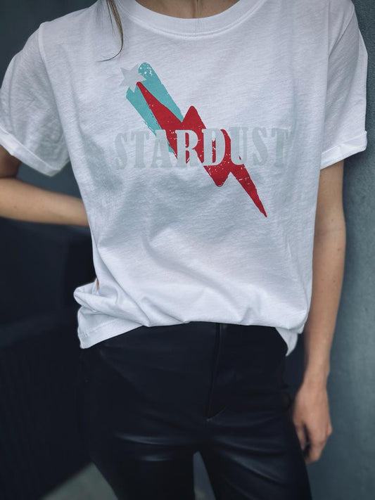 Polera 100% algodón pima, Stardust blanca