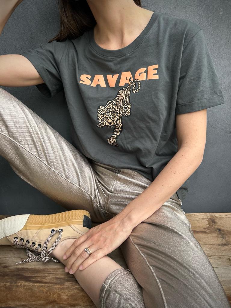 Polera 100% algodón pima, Savage charcoal