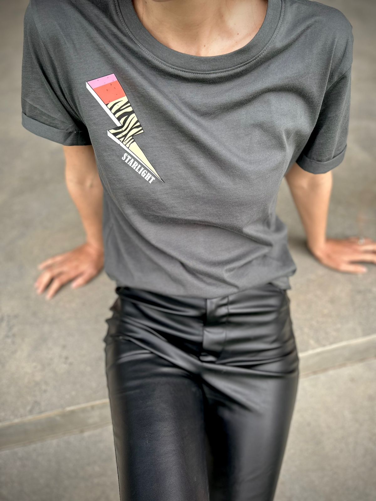 Polera 100% algodón pima, Starlight charcoal