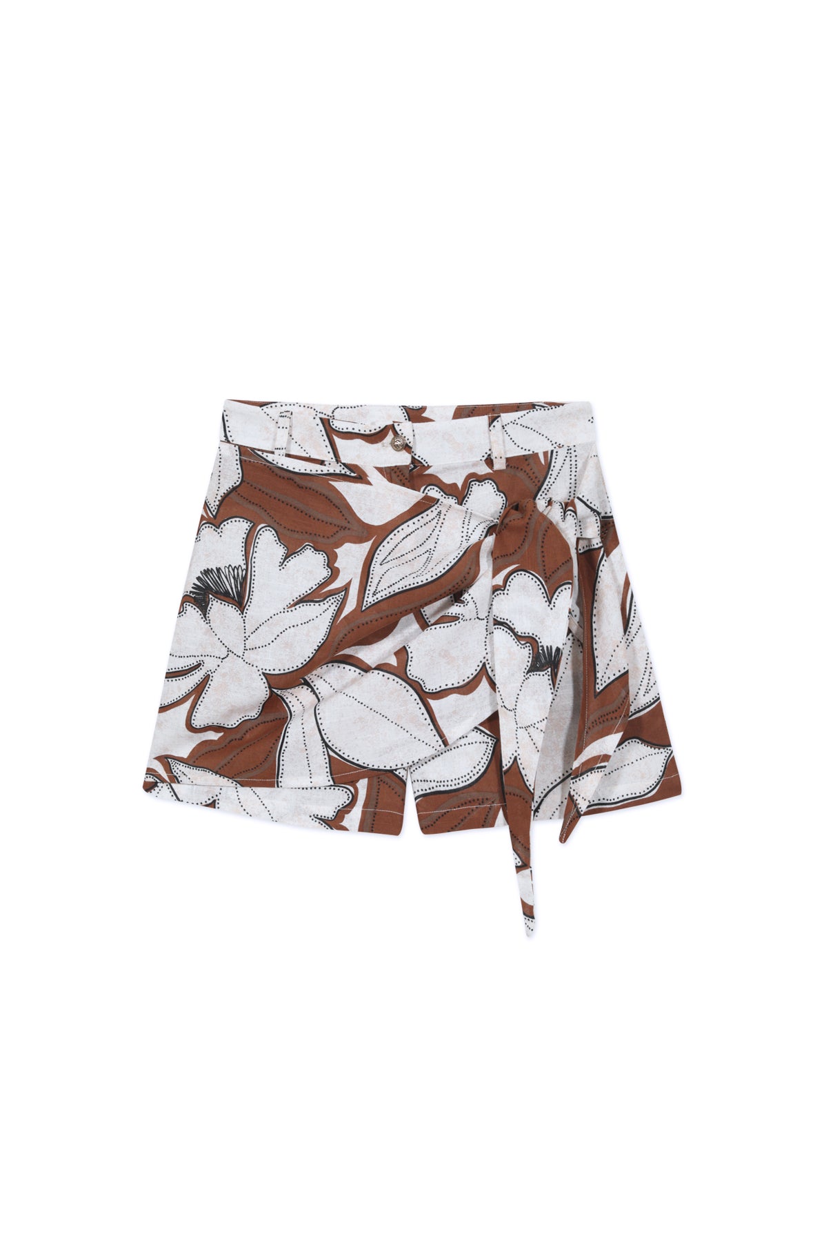 Short falda estampado Lino Cayena