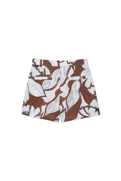 Short falda estampado Lino Cayena