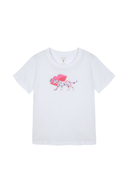 Polera 100% algodón pima, Kiss Blanca