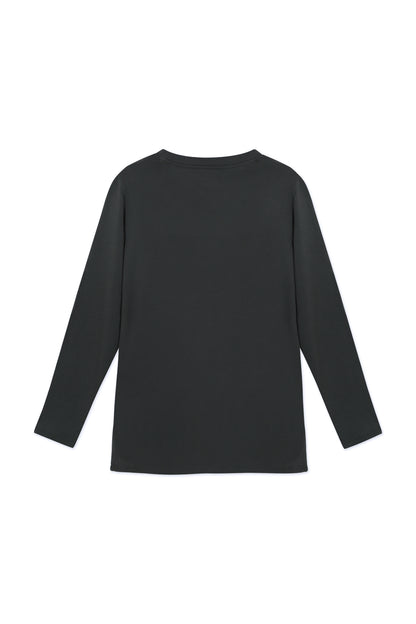 Polera manga larga de algodón pima charcoal