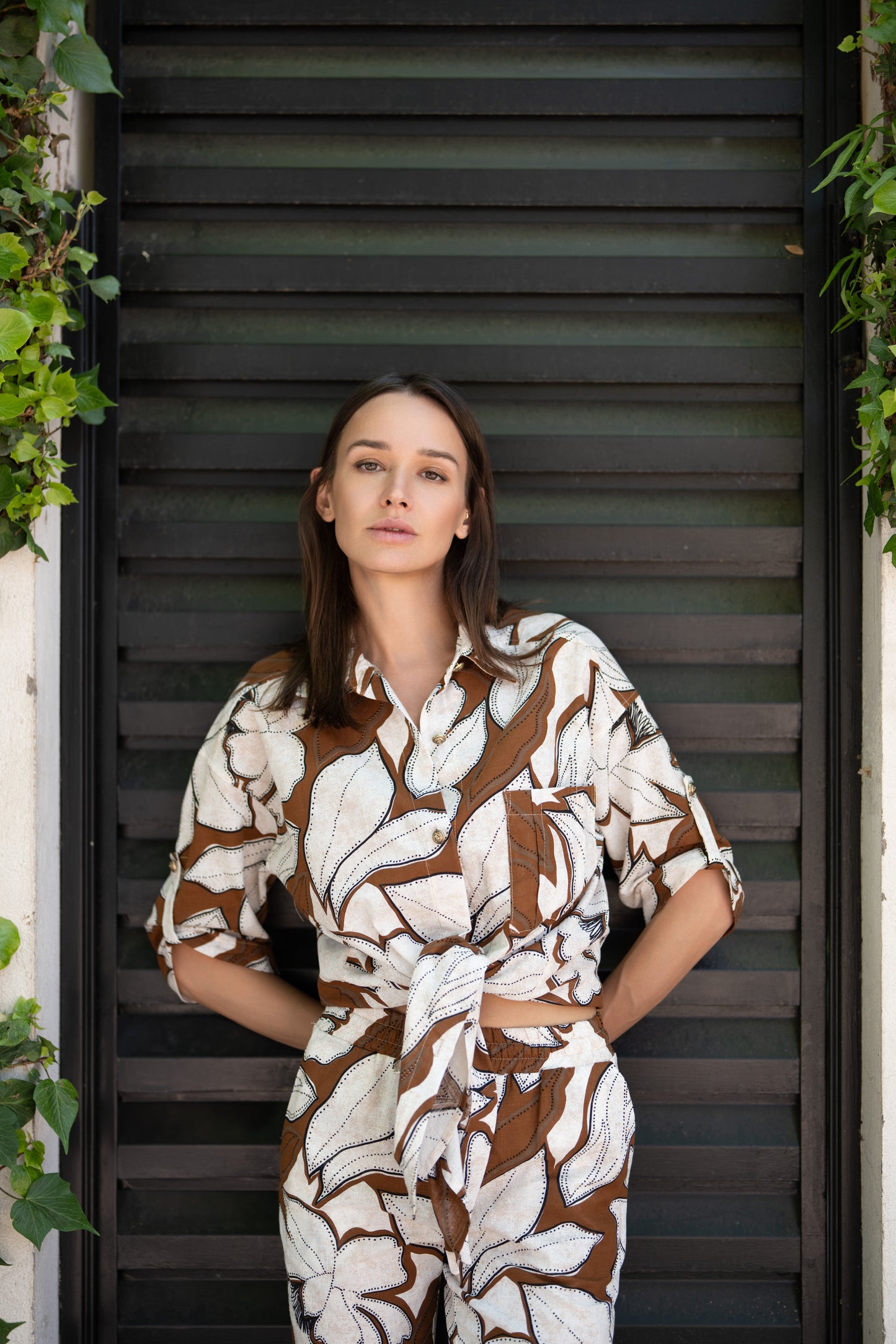 Blusa estampada Lino Cayena