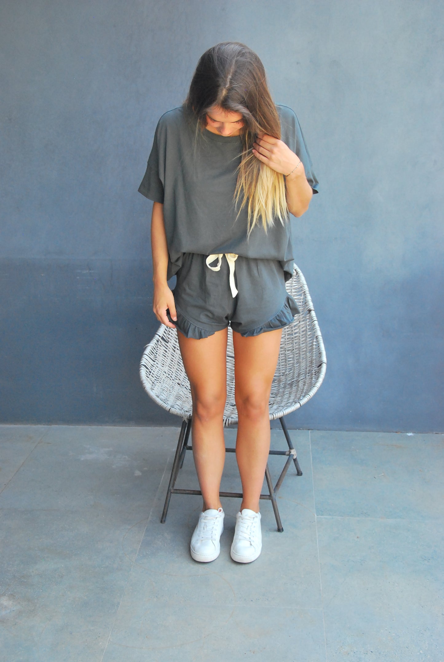 Pijama Loungewear 100% algodón peruano, Charcoal