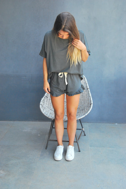 Pijama Loungewear 100% algodón peruano, Charcoal