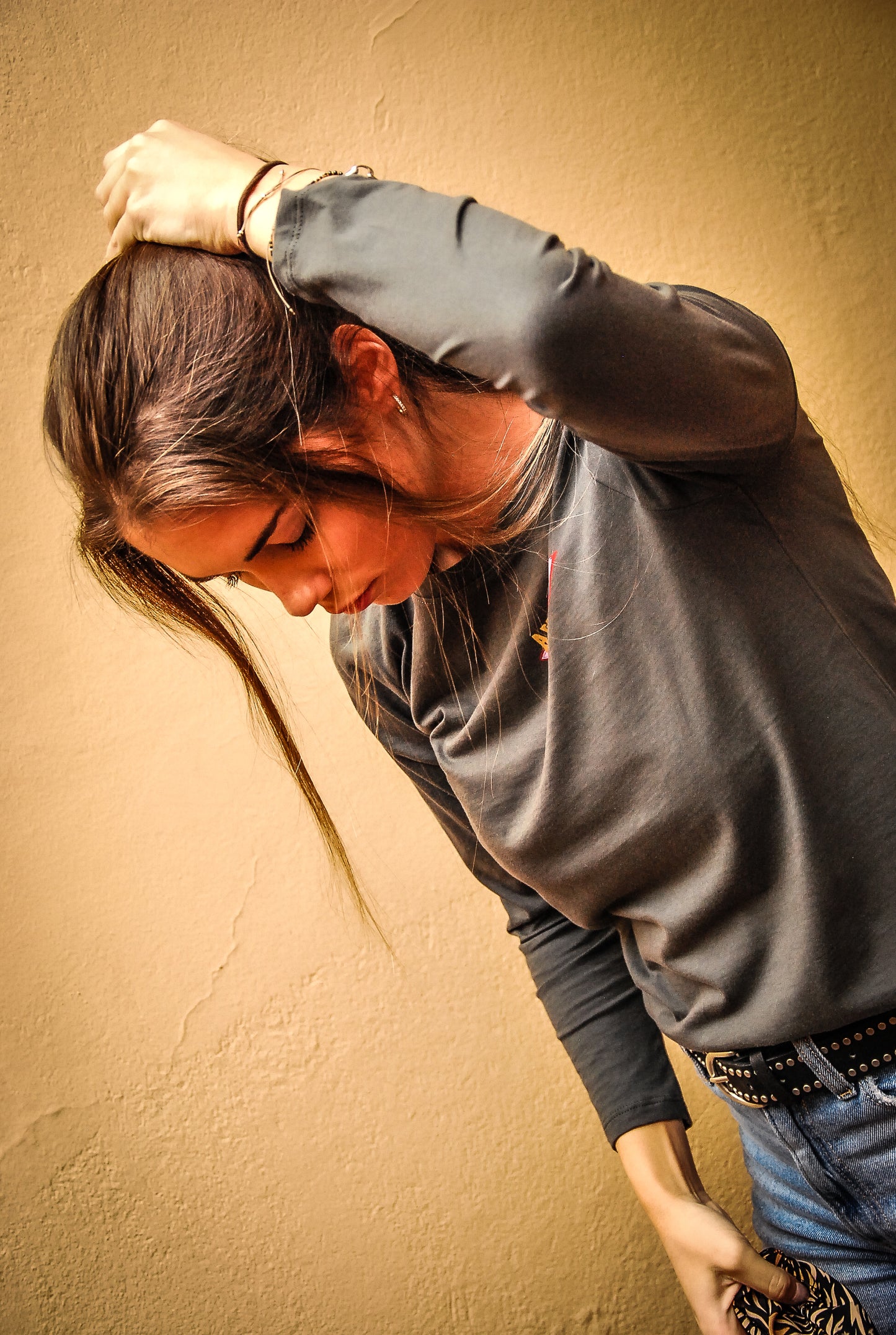 Polera manga larga de algodón pima charcoal