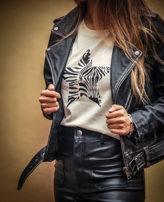 Polera zebra manga corta