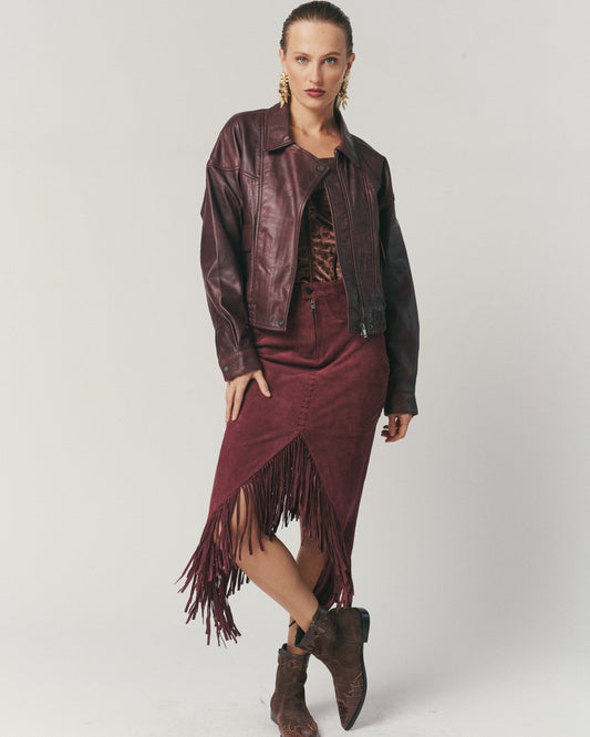 Bomber Cuero Burdeo — Fit Oversized | 100% Cuero Ovino HER