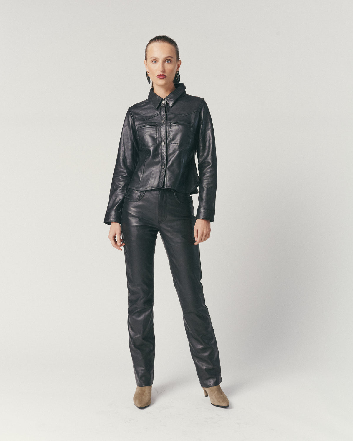 Pantalón Cuero Negro Mujer | Ropa de Cuero Mujer Chile