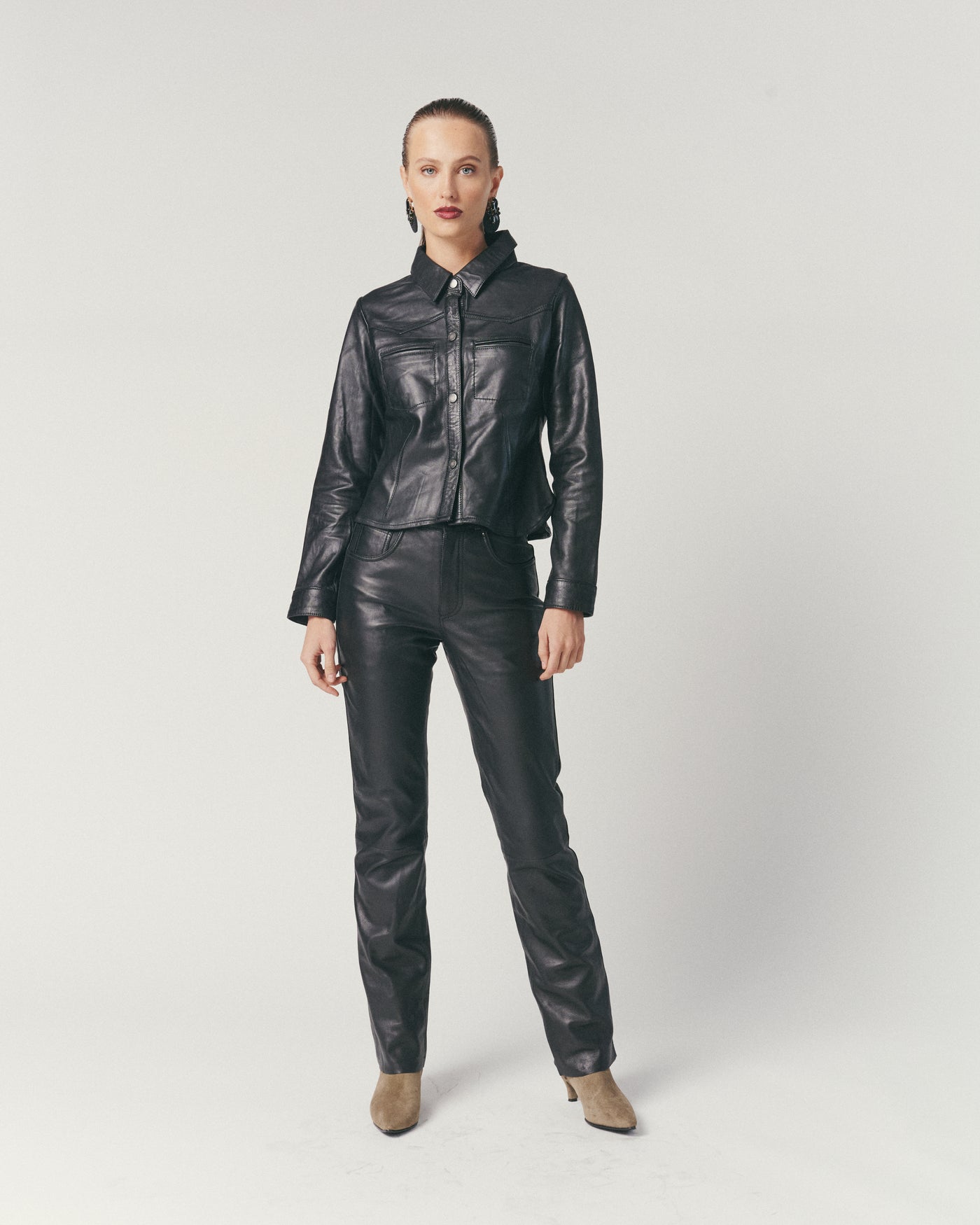 Pantalón Cuero Negro Mujer | Ropa de Cuero Mujer Chile