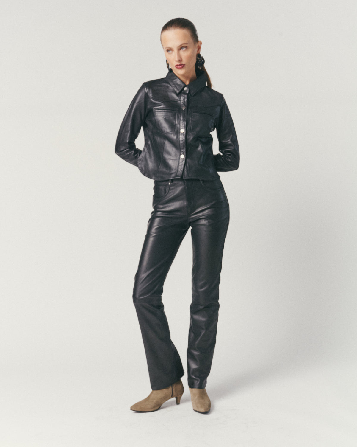Pantalón Cuero Negro Mujer | Ropa de Cuero Mujer Chile