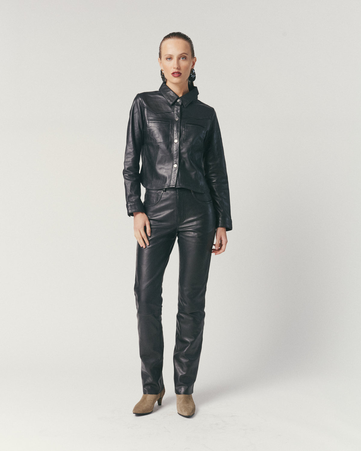 Pantalón Cuero Negro Mujer | Ropa de Cuero Mujer Chile