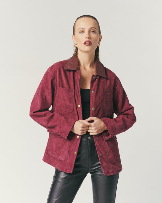 Chaqueta Gamuza Burdeo