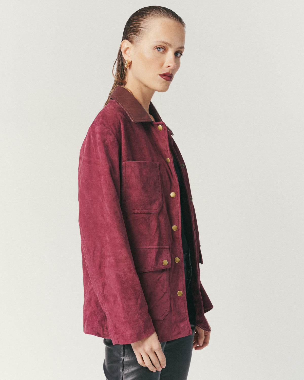 Chaqueta Gamuza Burdeo