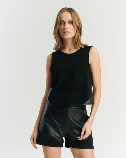 Short de Cuero Negro