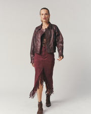 Bomber Cuero Burdeo — Fit Oversized | 100% Cuero Ovino HER