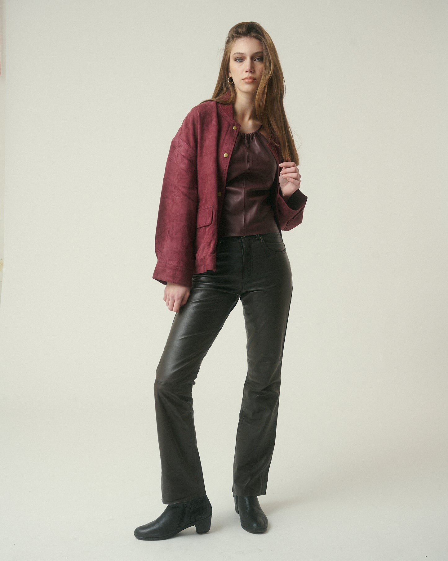 Chaqueta Gamuza Burdeo
