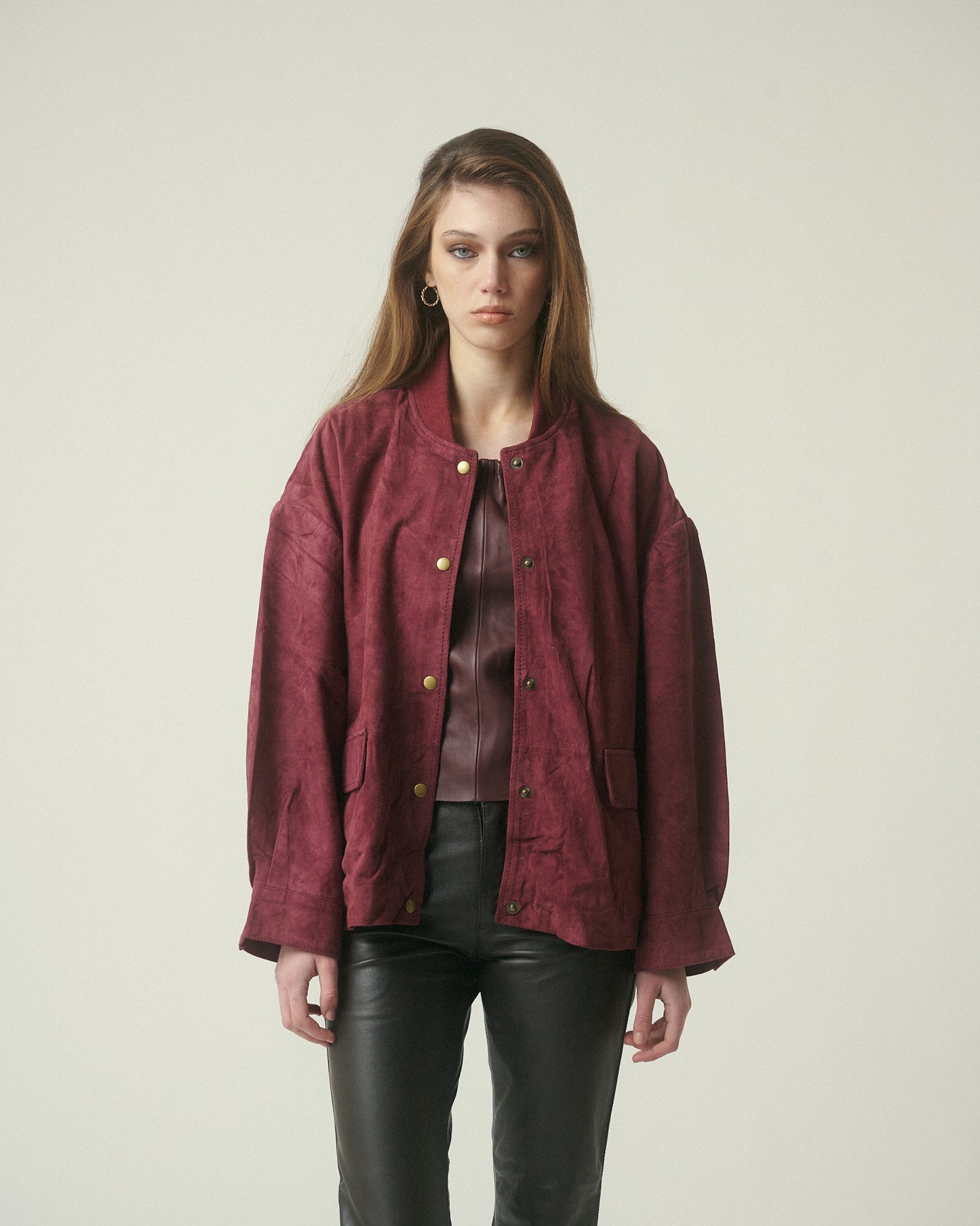 Chaqueta Gamuza Burdeo