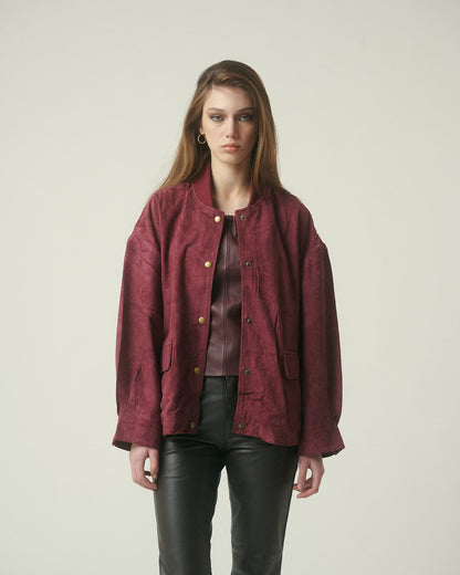 Chaqueta Gamuza Burdeo