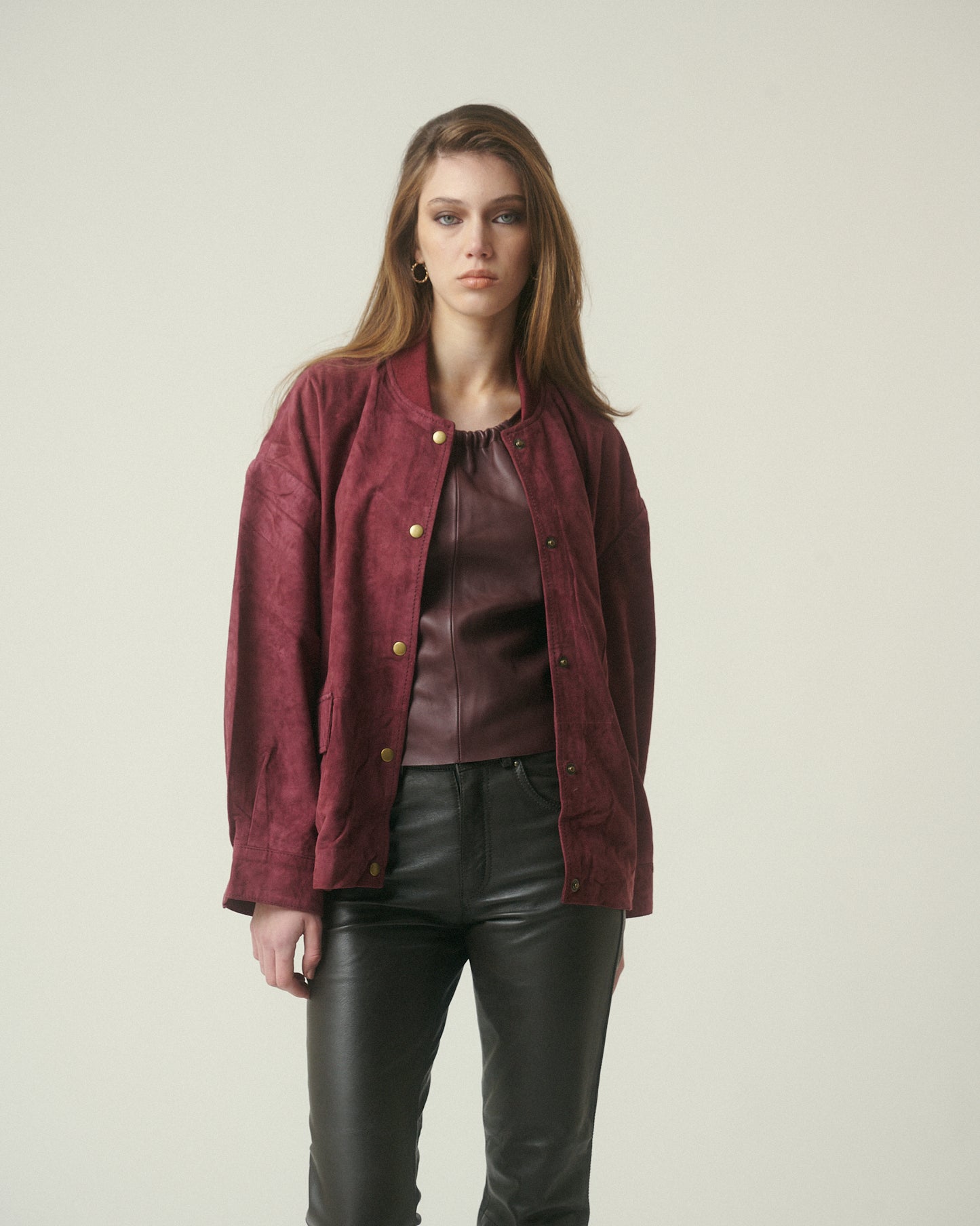 Chaqueta Gamuza Burdeo