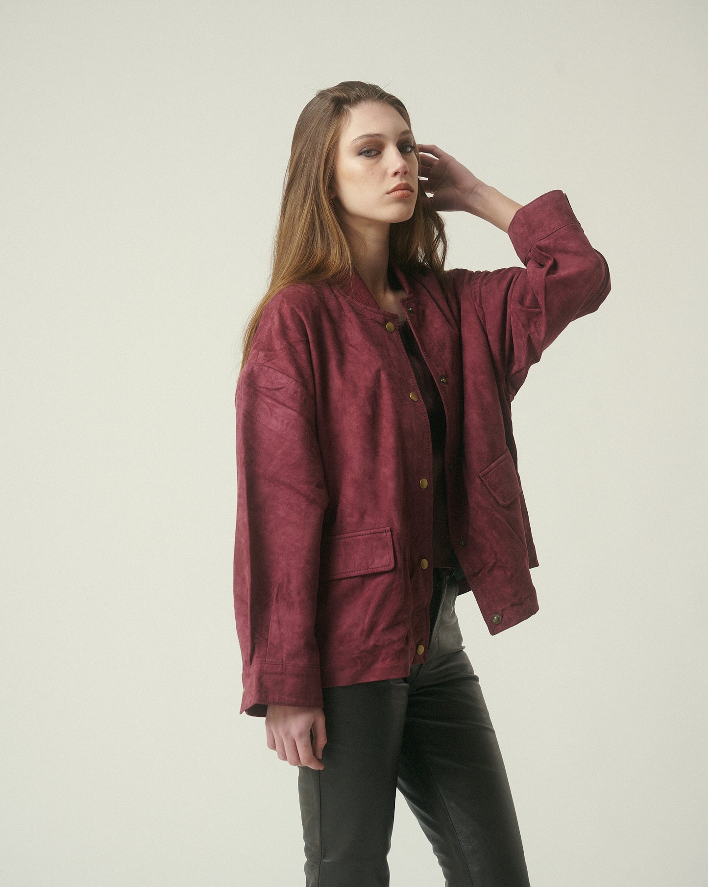 Chaqueta Gamuza Burdeo