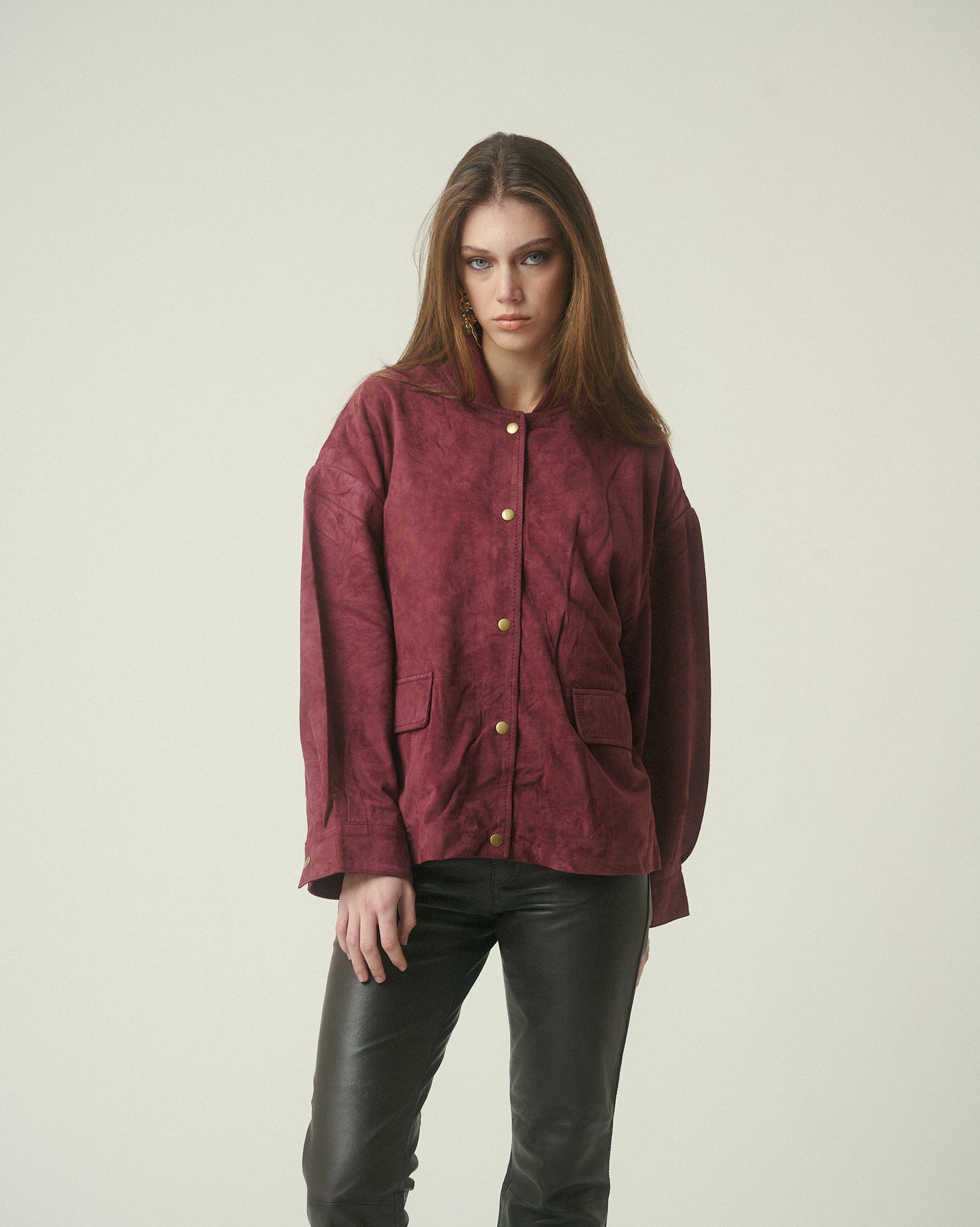 Chaqueta Gamuza Burdeo