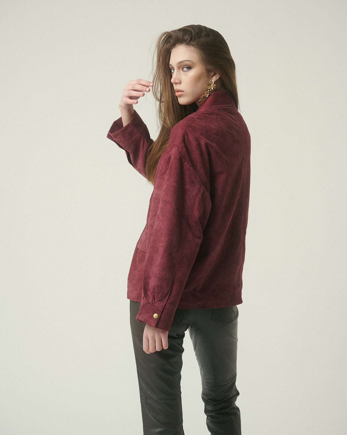 Chaqueta Gamuza Burdeo