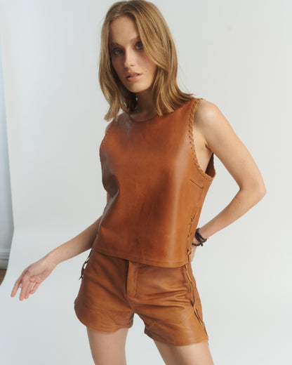 Short de Cuero Camel