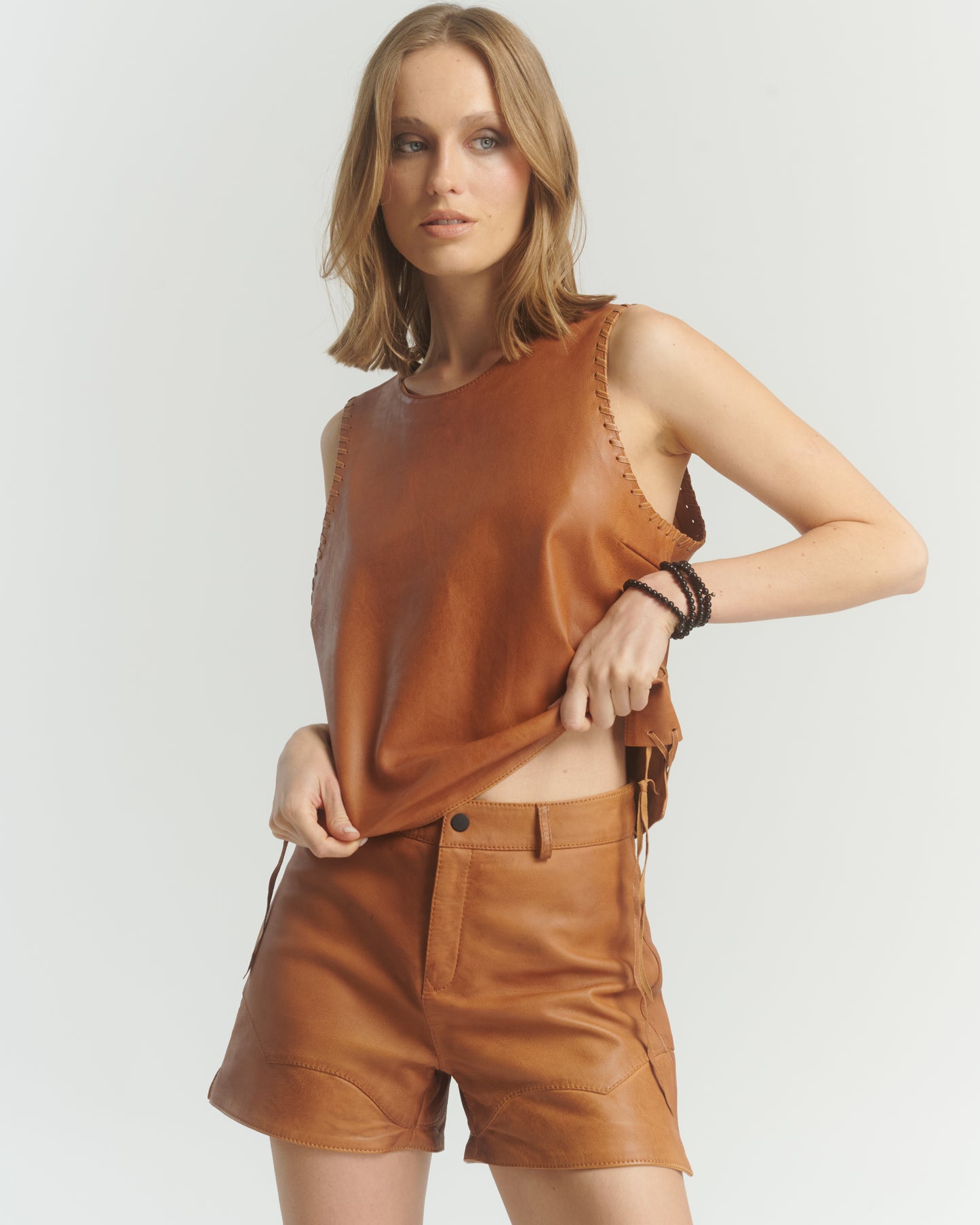 Short de Cuero Camel