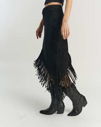 Falda Flecos Negra