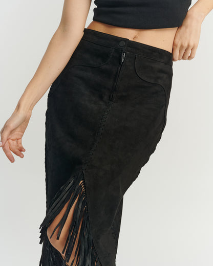 Falda Flecos Negra