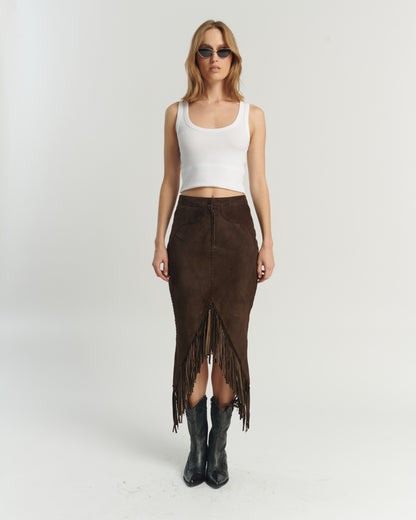 Falda Flecos Chocolate