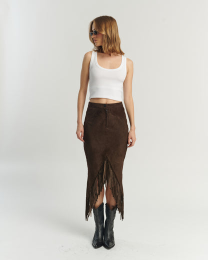 Falda Flecos Chocolate