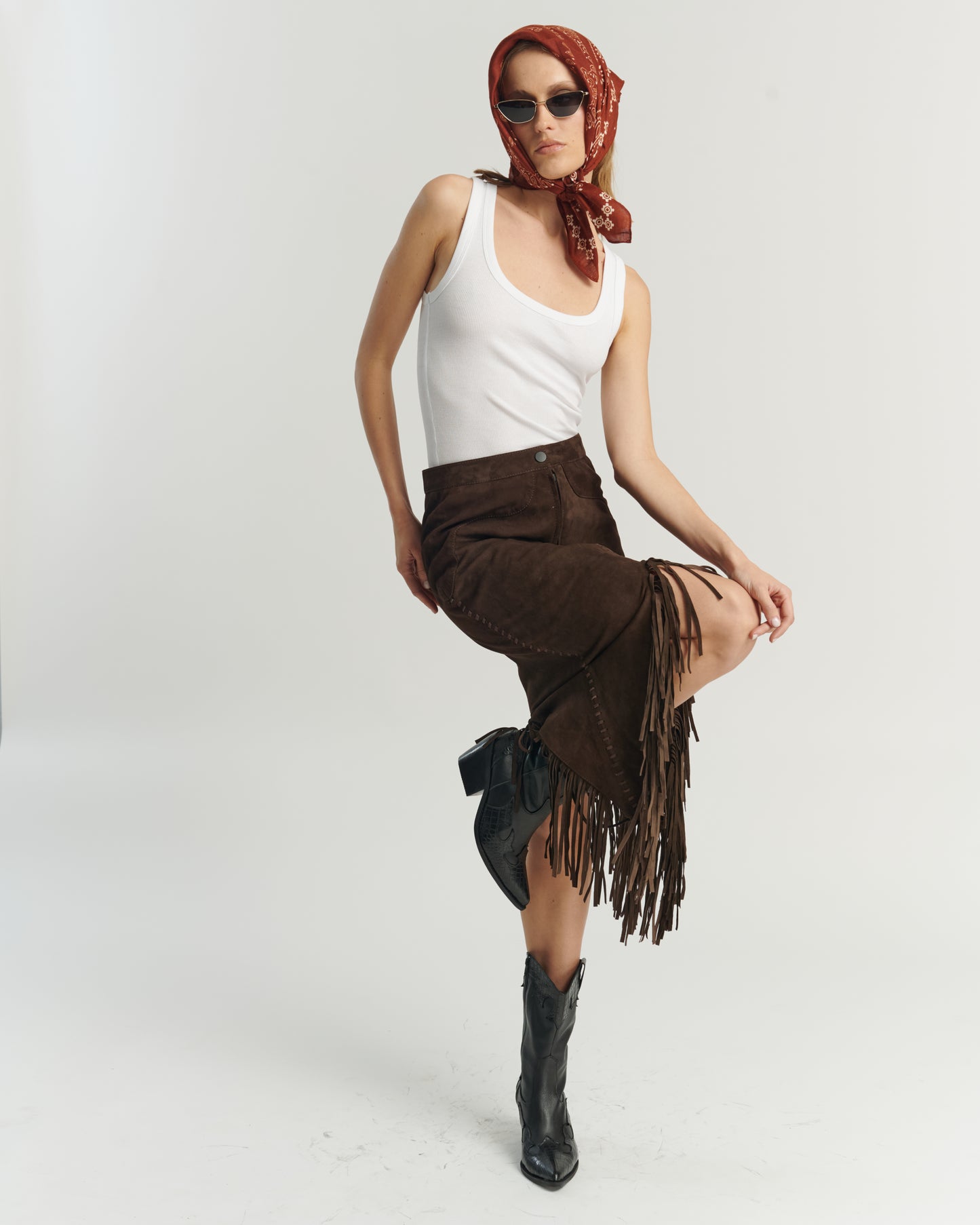 Falda Flecos Chocolate