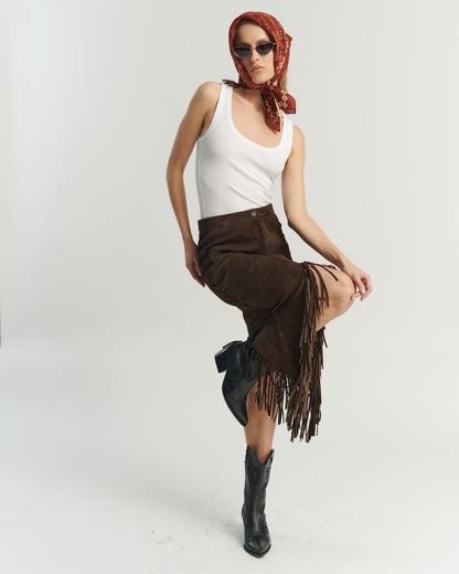 Falda Flecos Chocolate