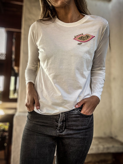 Polera manga larga de algodón pima