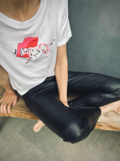 Polera 100% algodón pima, Kiss Blanca