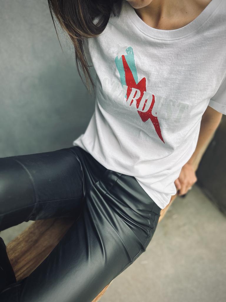 Polera 100% algodón pima, Stardust blanca